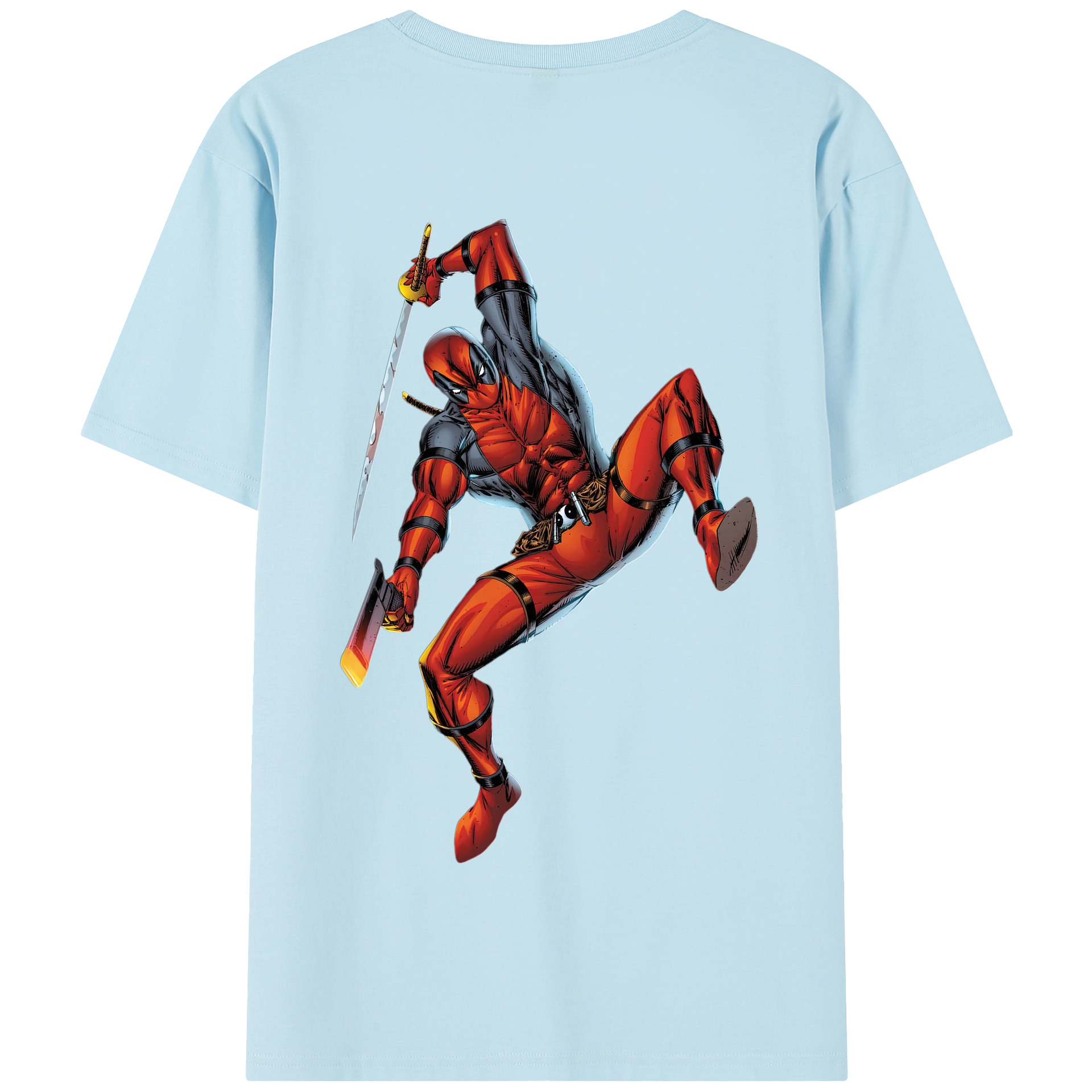 （画像用） Deadpool デッドプール 綿100％半袖Tシャツ（背面プリント）